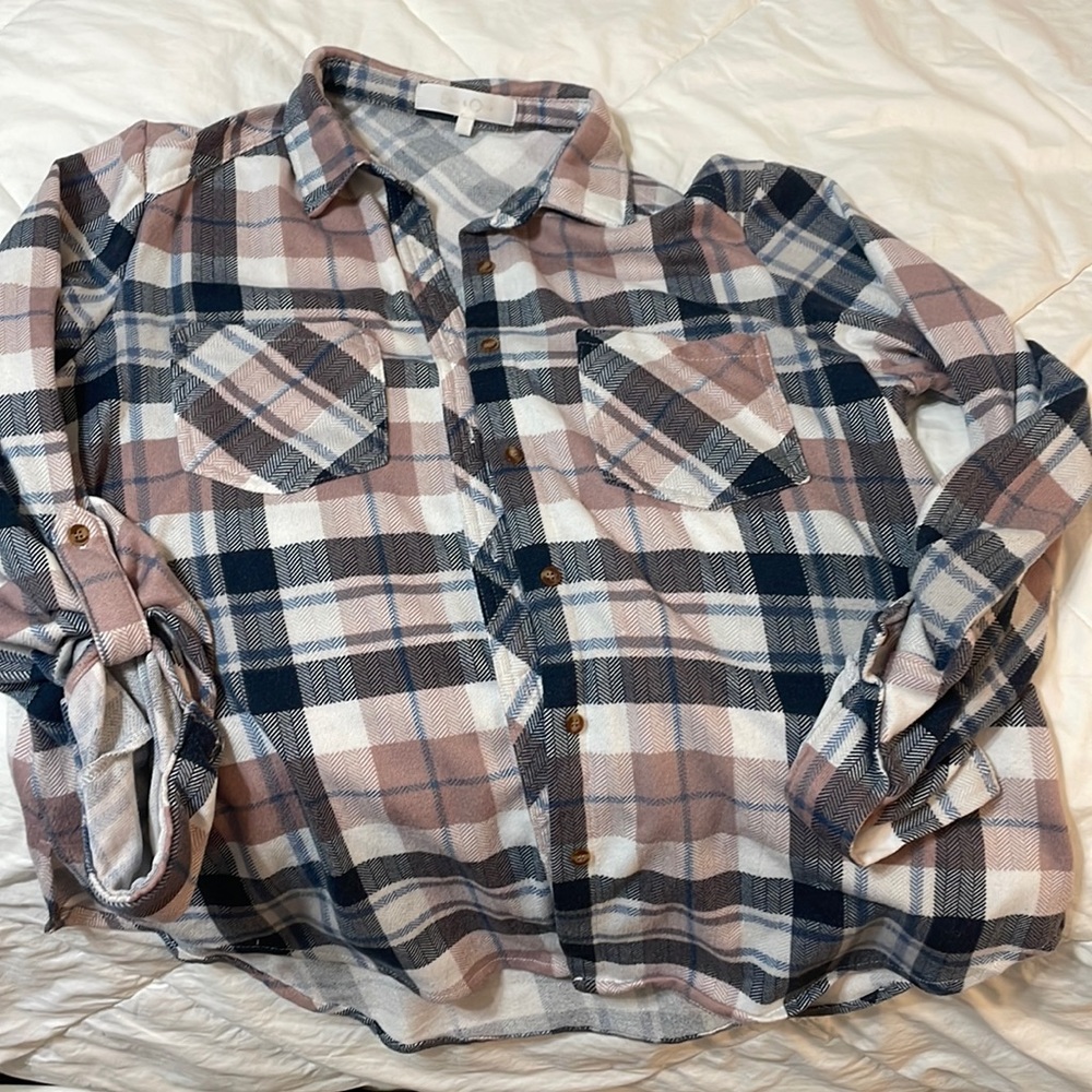 Soft Pink Checkered Flannel